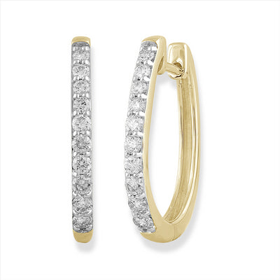 Huggie Earrings with 0.5ct Diamonds In 9K Yellow Gold