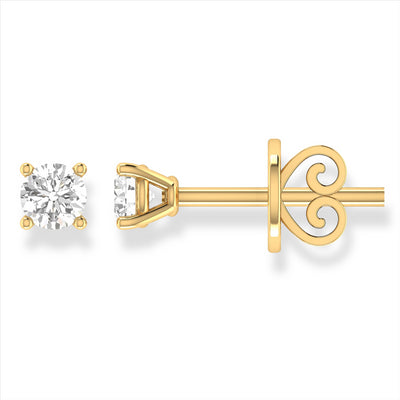 Diamond Stud Earrings with 0.25ct Diamonds in 9K Yellow Gold