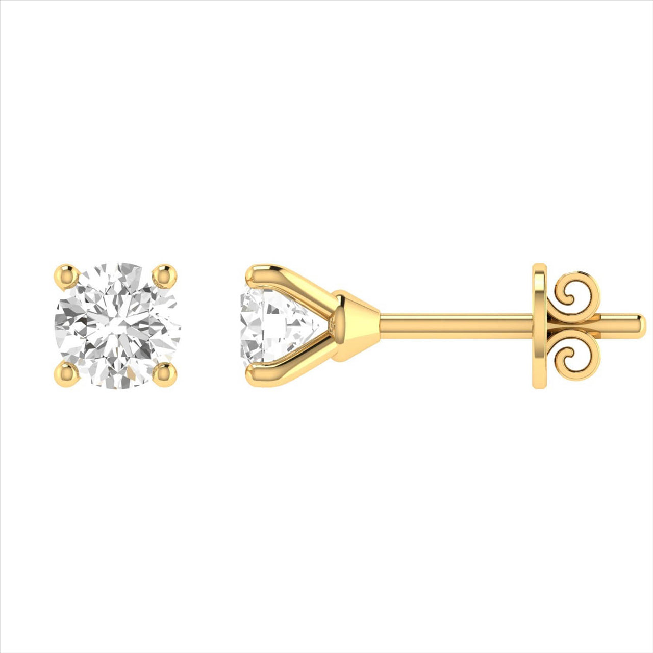 Diamond Stud Earrings with 0.25ct Diamonds in 9K Yellow Gold