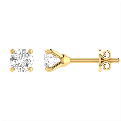 Diamond Stud Earrings with 0.25ct Diamonds in 9K Yellow Gold