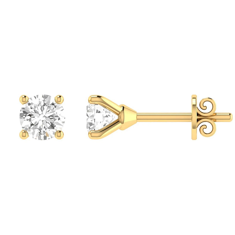 Diamond Stud Earrings with 0.25ct Diamonds in 9K Yellow Gold