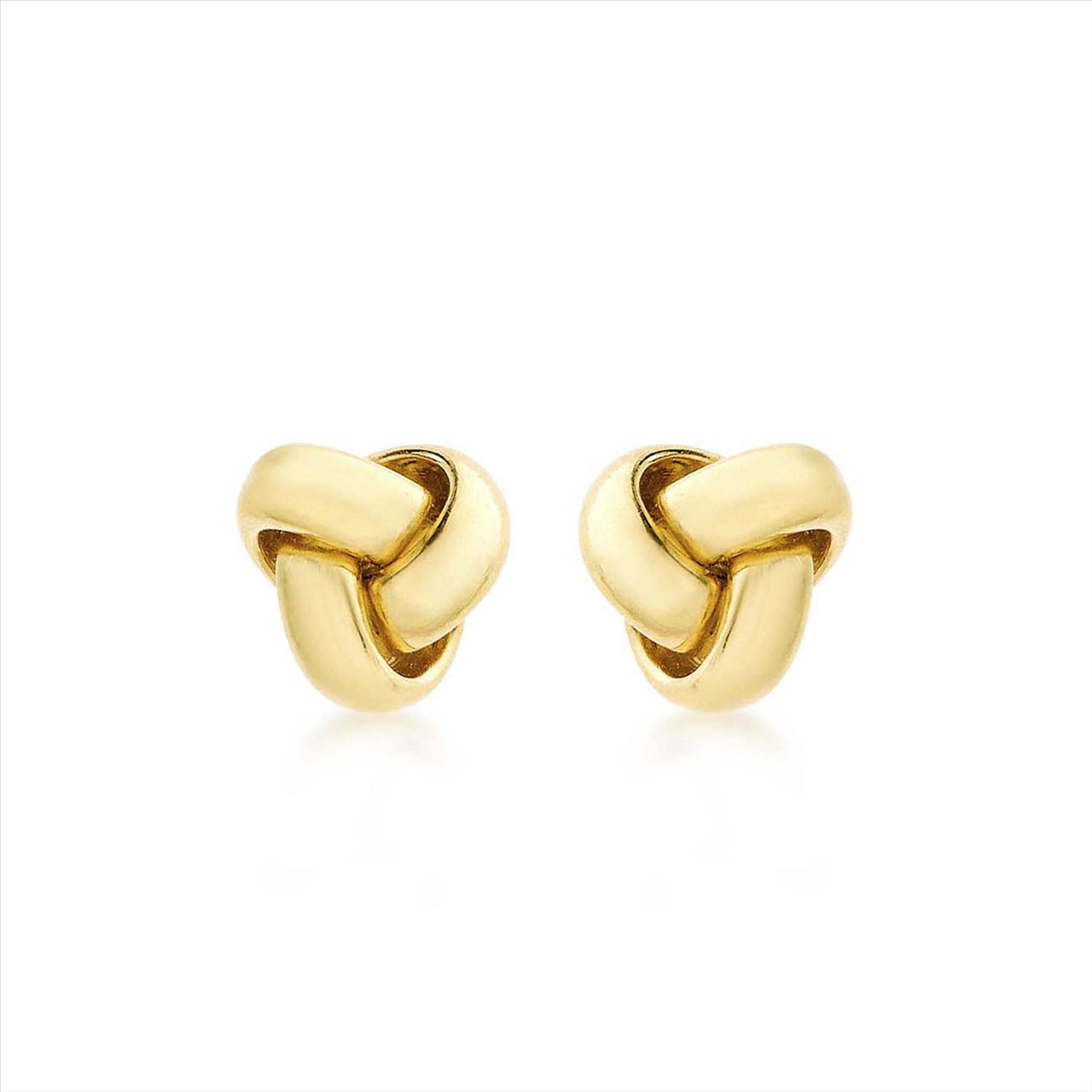 9K Yellow Gold 8mm Knot Stud Earrings