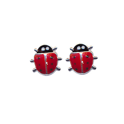 Sterling Silver Lady Bird Stud Earrings.